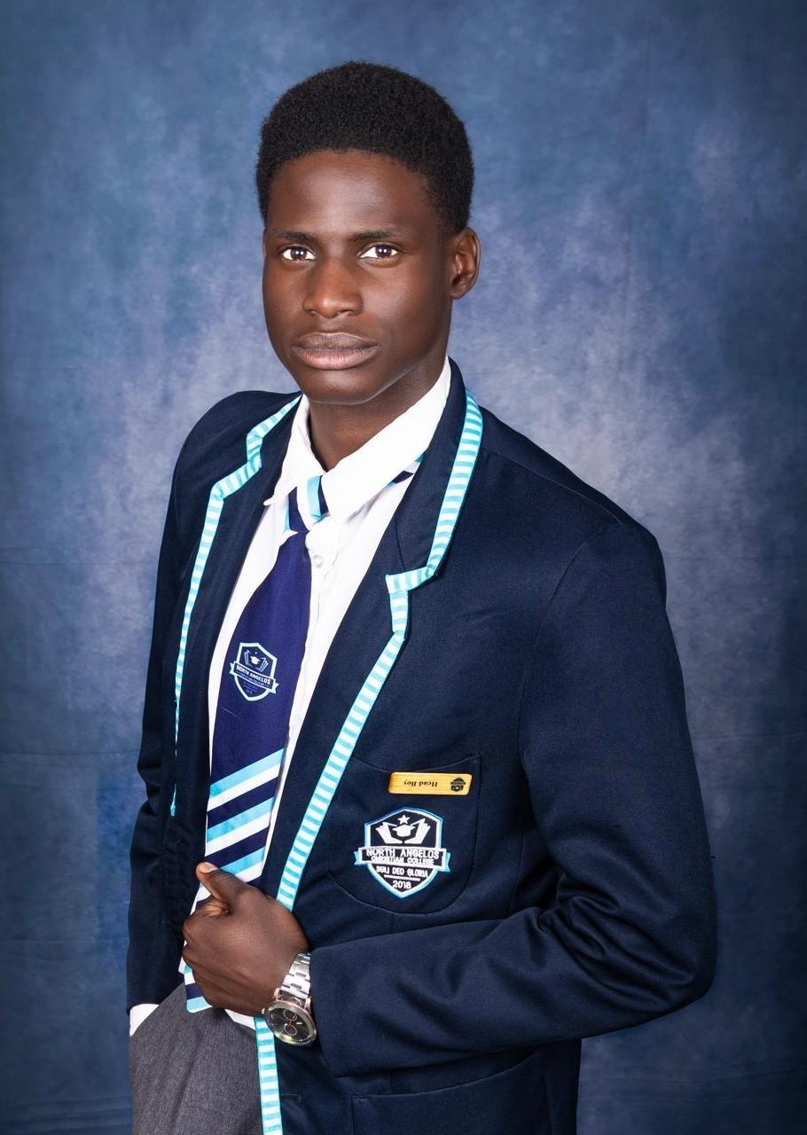 North Angelos Christian College head boy in school uniform